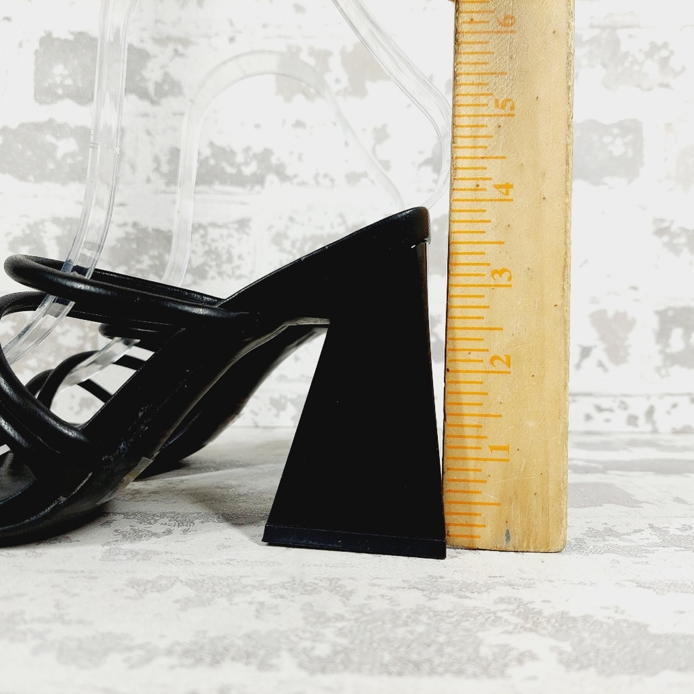 New Abound Austyn Black Block Heel Square Toe Strappy Sandals V346 - Picture 2 of 11